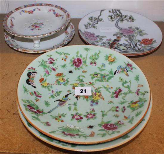 3 Oriental plates & Losal ware